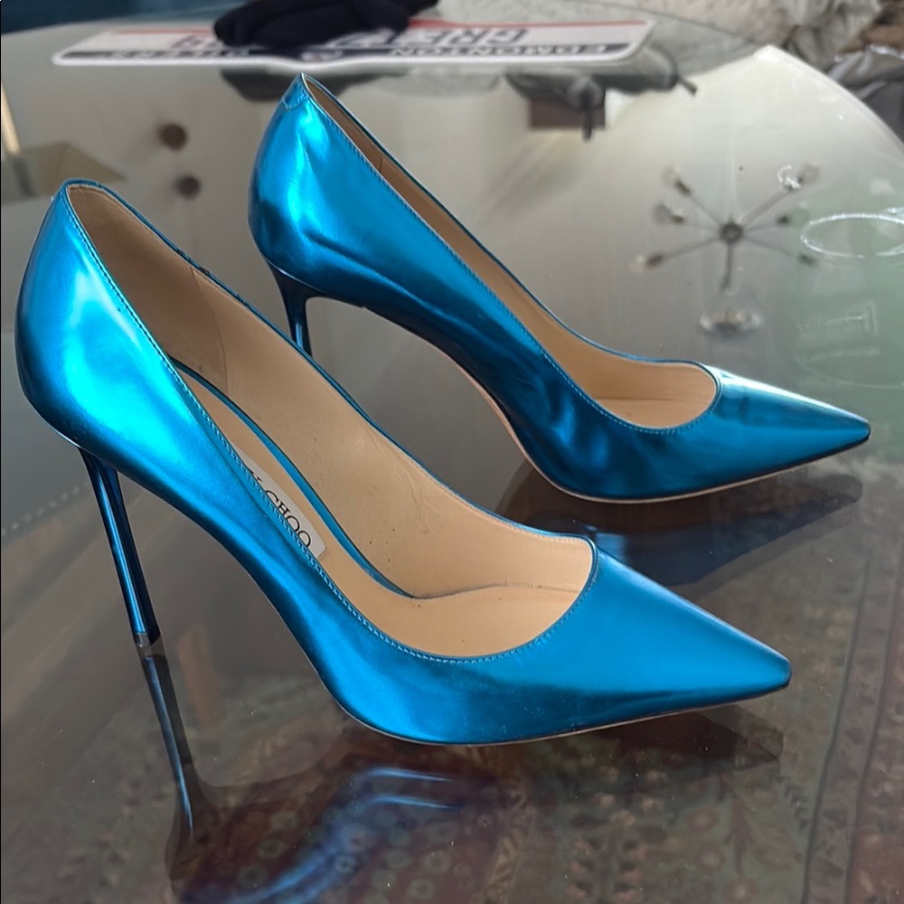 Blue Metallic Women's Stiletto Heels